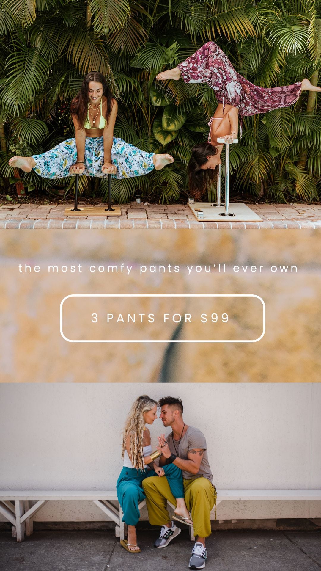 WAREHOUSE SALE - THREE PANTS ONLY $99 + FREE SHIPPING*!