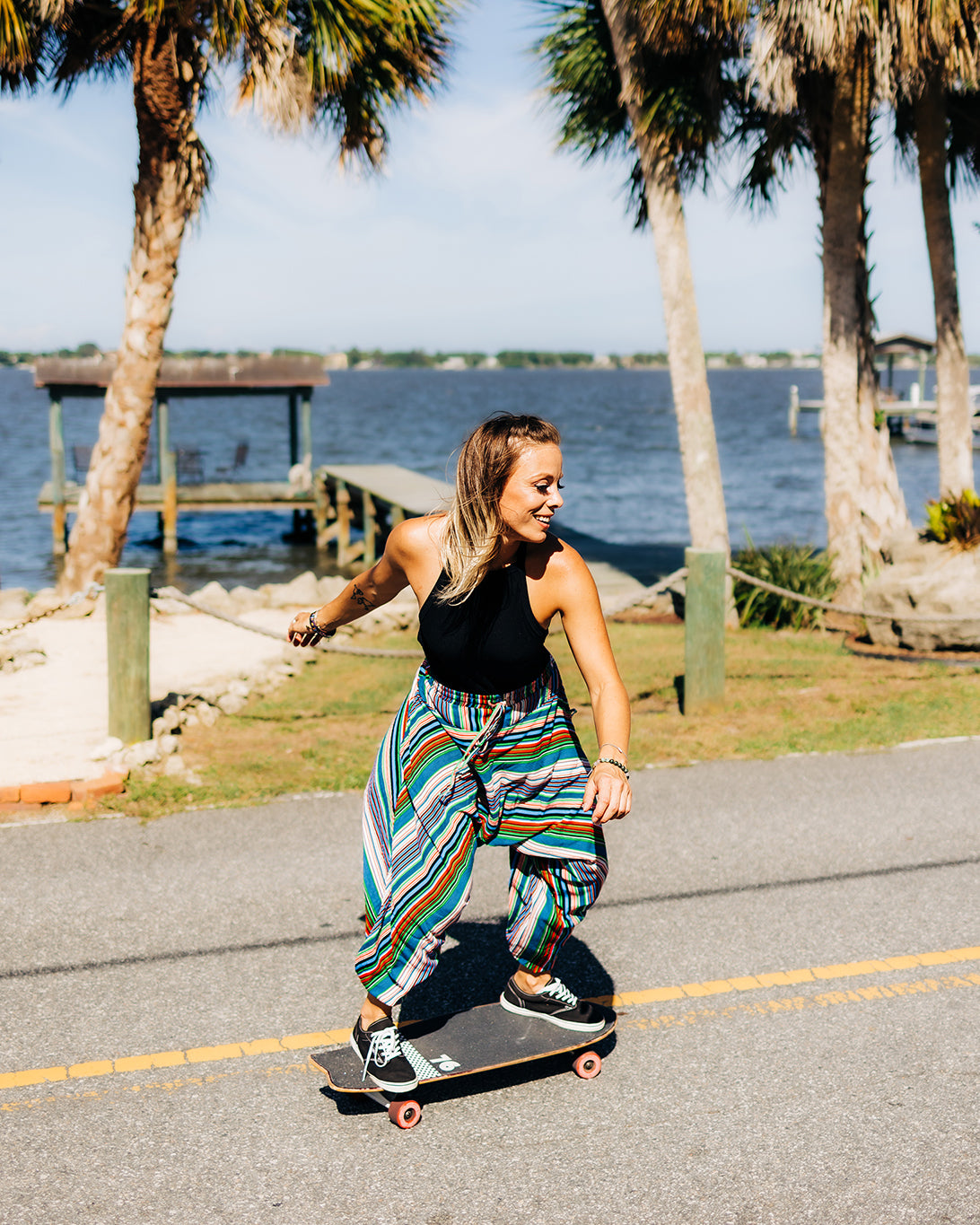 skate pants#color_blue stripes