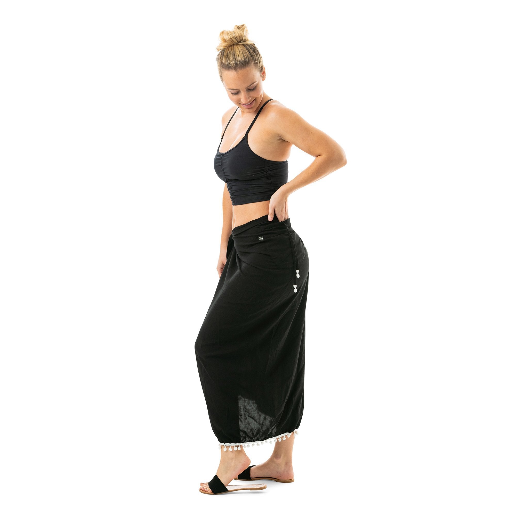 #color_black white Sarong By: Buddha Pants® - Buddha Pants®